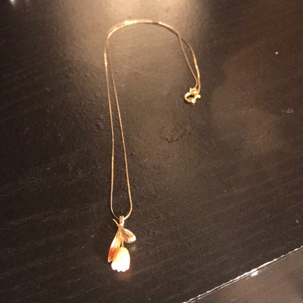 14kt Morgnite peach necklace